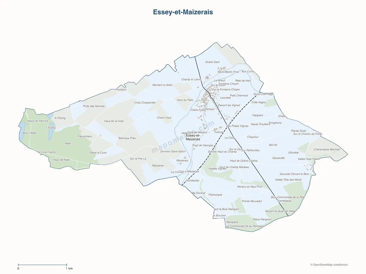 Carte de Essey-et-Maizerais à personnaliser