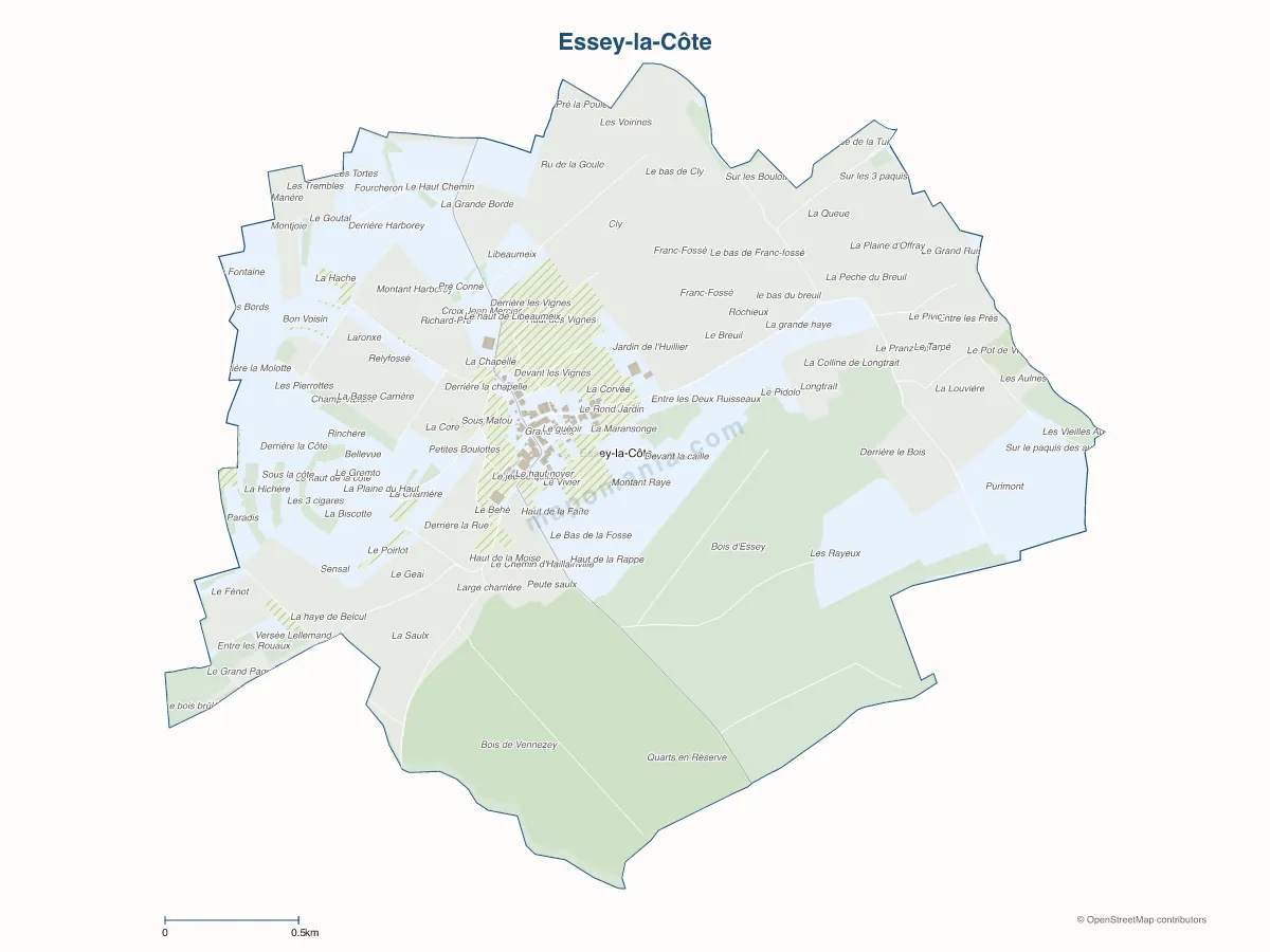Carte de Essey-la-Côte à personnaliser
