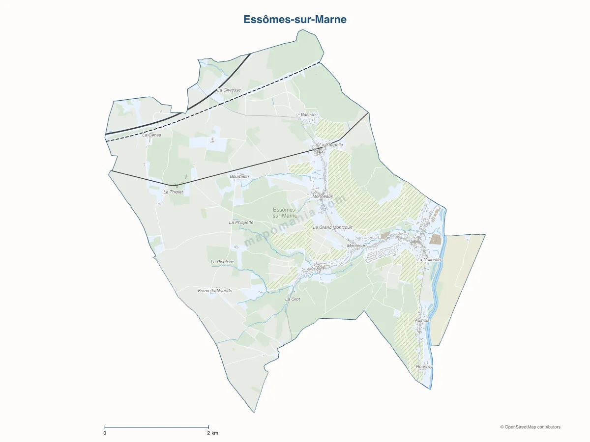 Carte de Essômes-sur-Marne à personnaliser