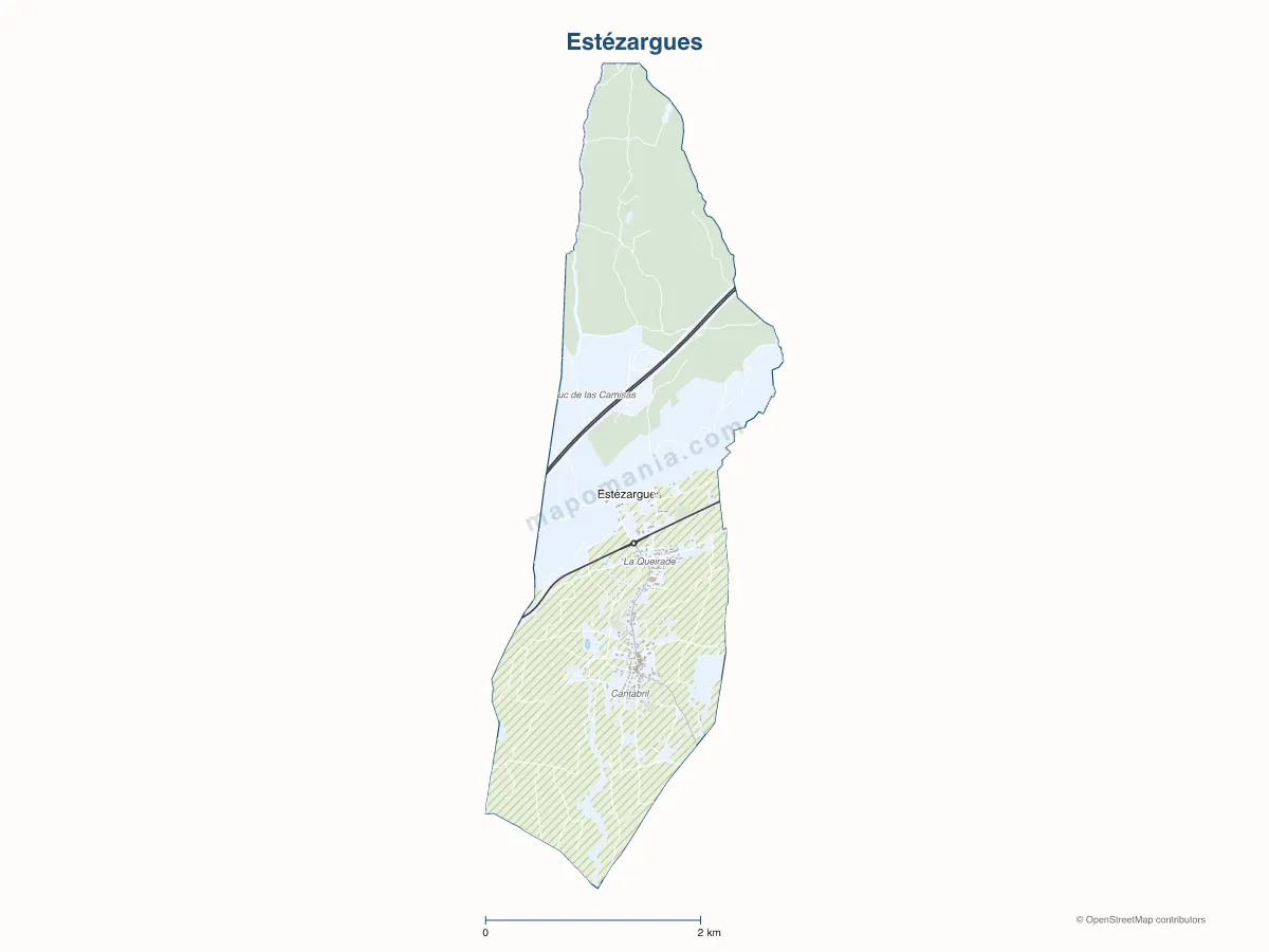 Carte de Estézargues à personnaliser