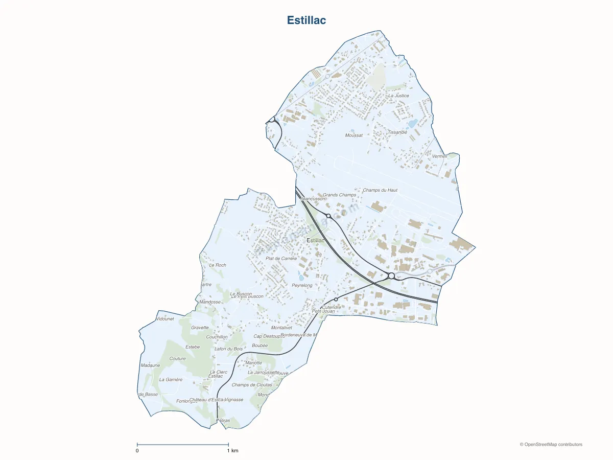 Carte de Estillac à personnaliser