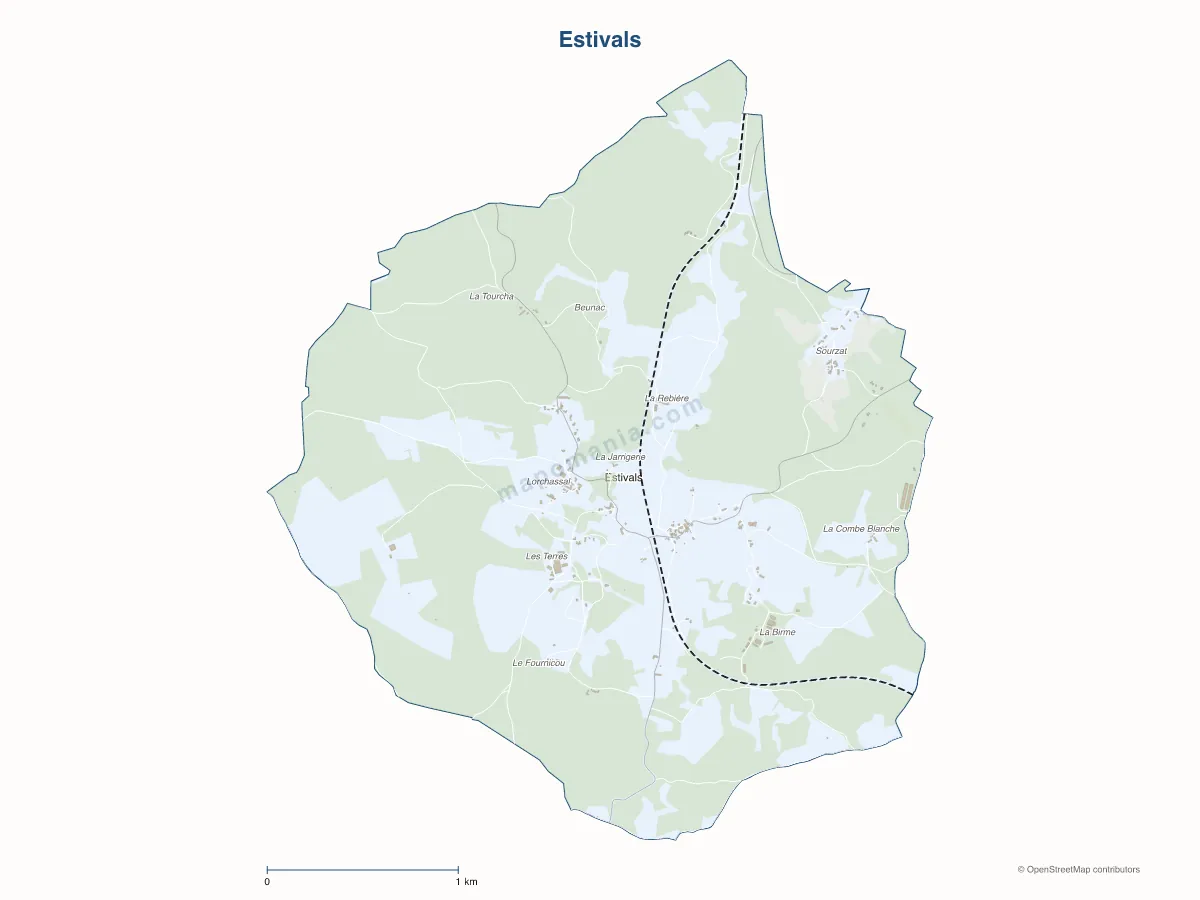 Carte de Estivals à personnaliser