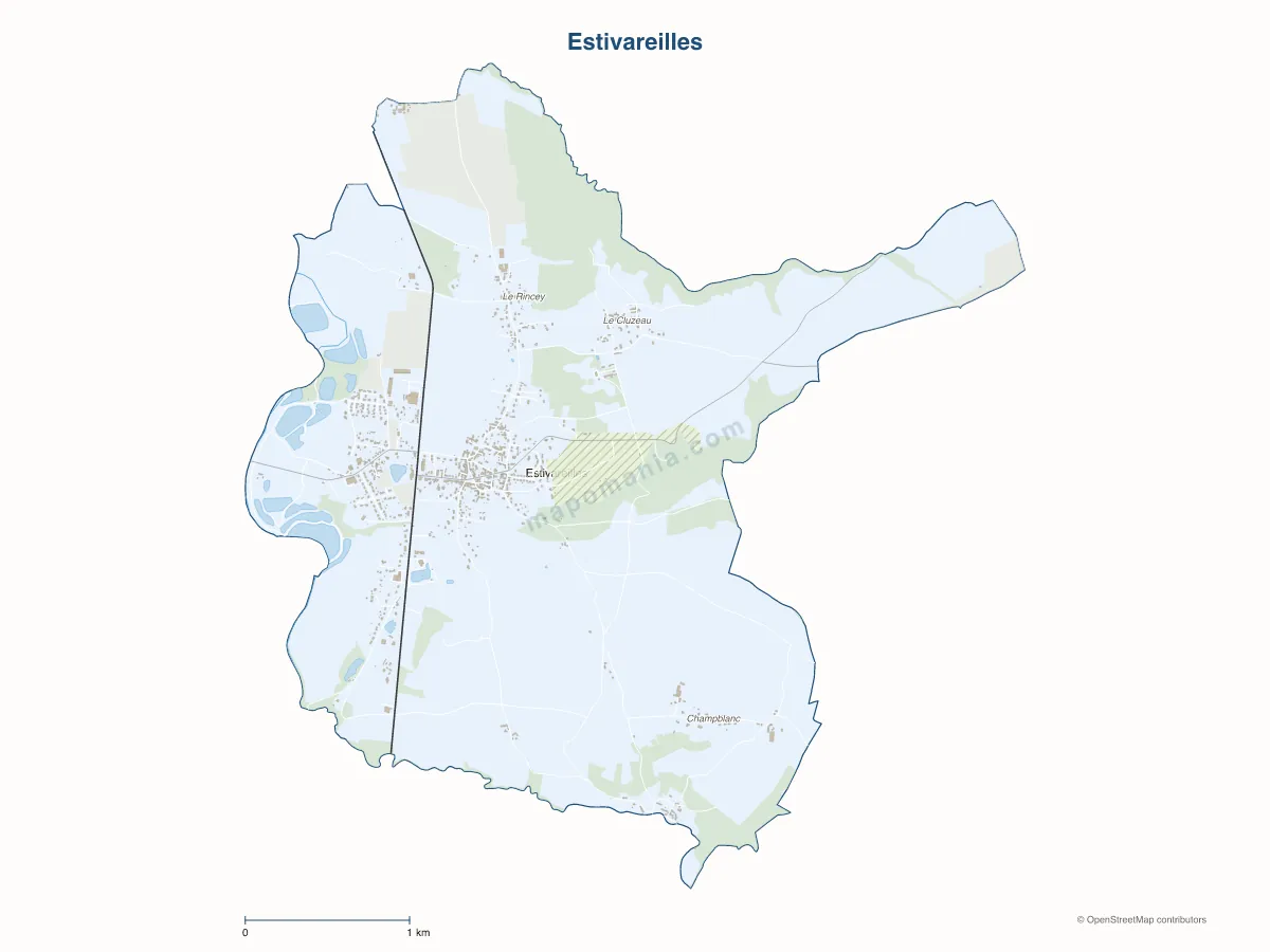 Carte de Estivareilles à personnaliser