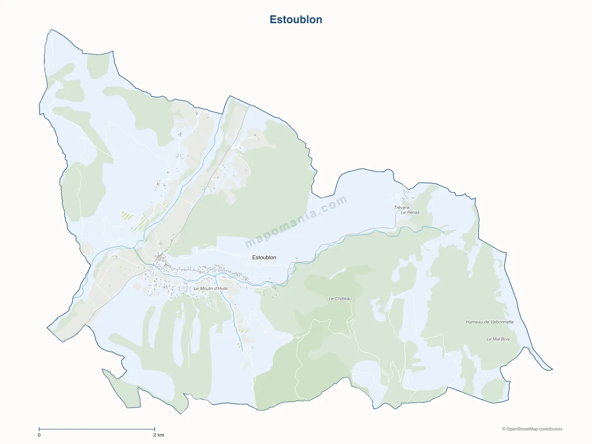 Carte de Estoublon à personnaliser