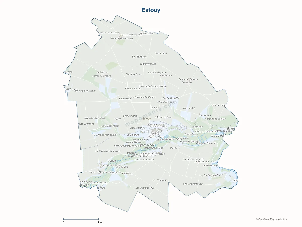 Carte de Estouy à personnaliser