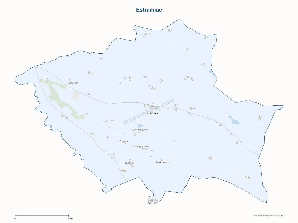 Carte de Estramiac à personnaliser