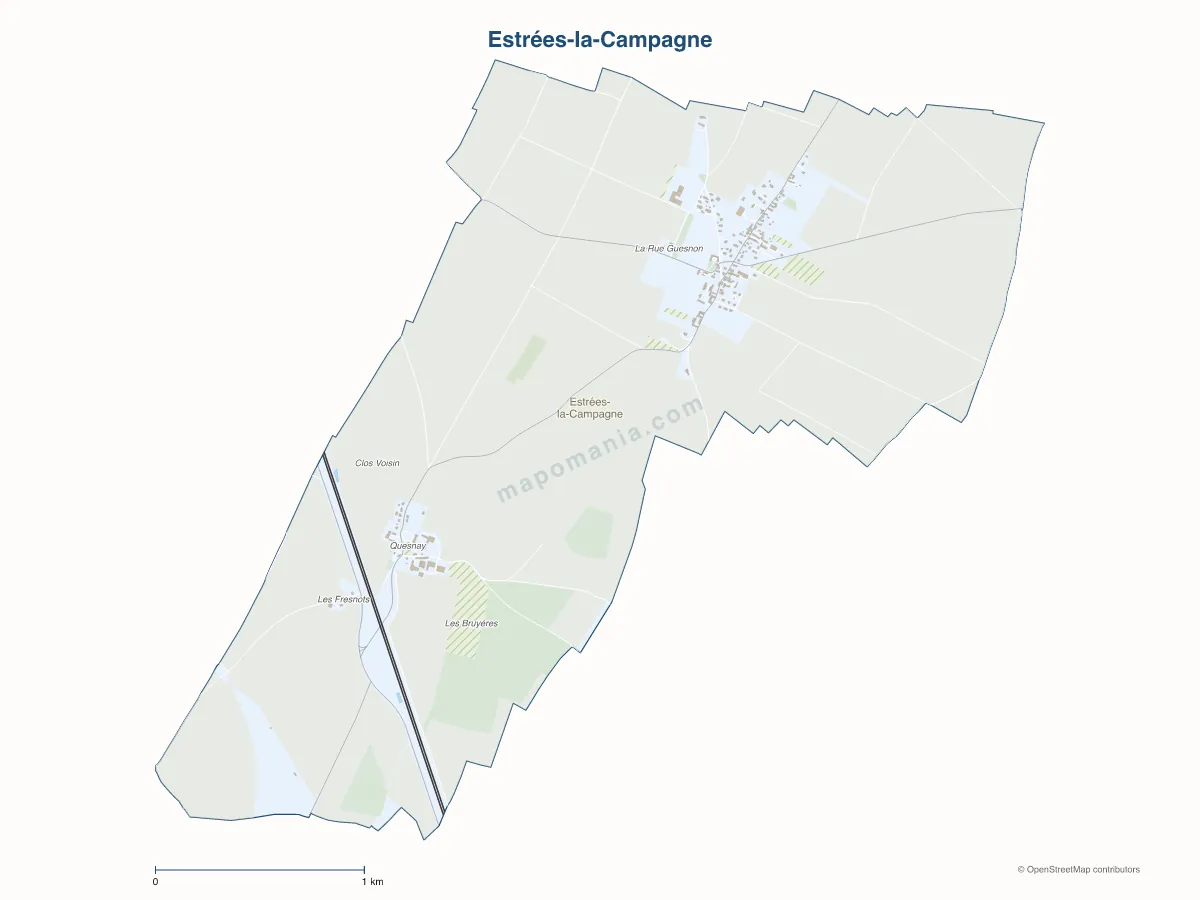 Carte de Estrées-la-Campagne à personnaliser