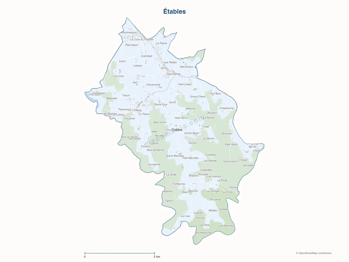 Carte de Étables à personnaliser