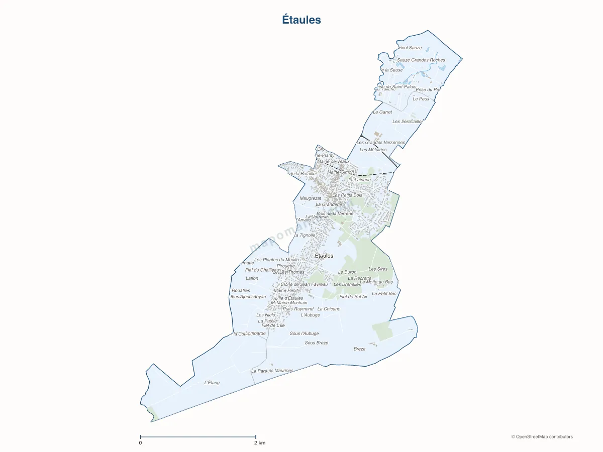 Carte de Étaules à personnaliser