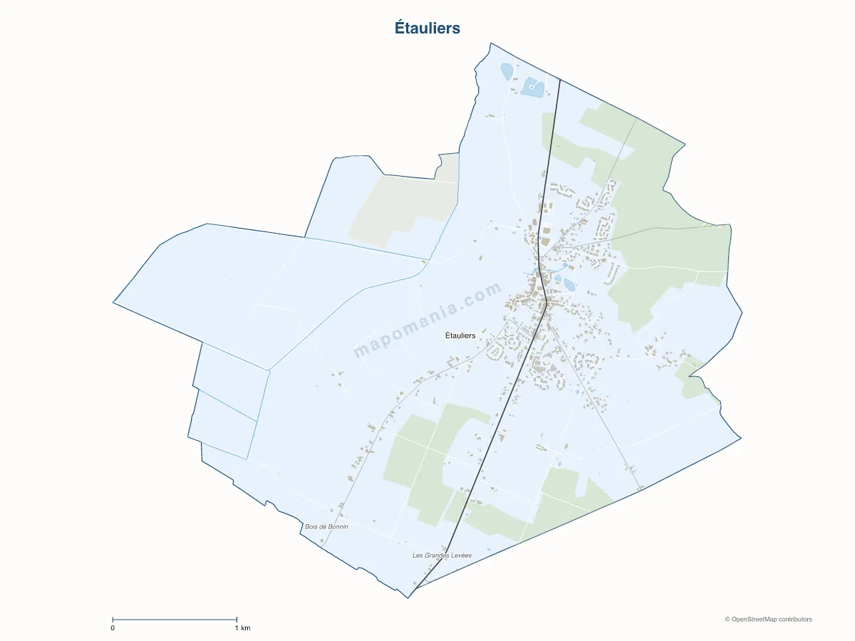 Carte de Étauliers à personnaliser