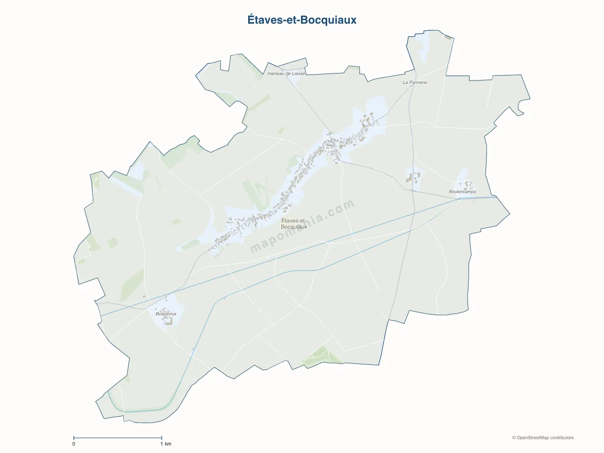 Carte de Étaves-et-Bocquiaux à personnaliser