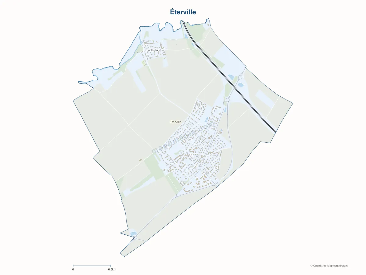 Carte de Éterville à personnaliser