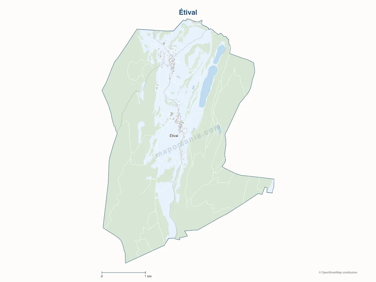 Carte de Étival à personnaliser