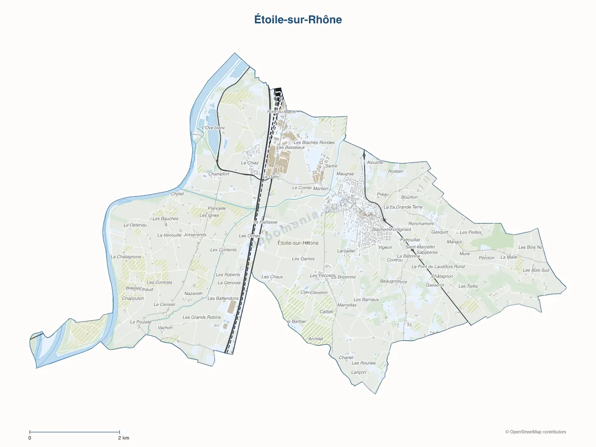 Carte de Étoile-sur-Rhône à personnaliser