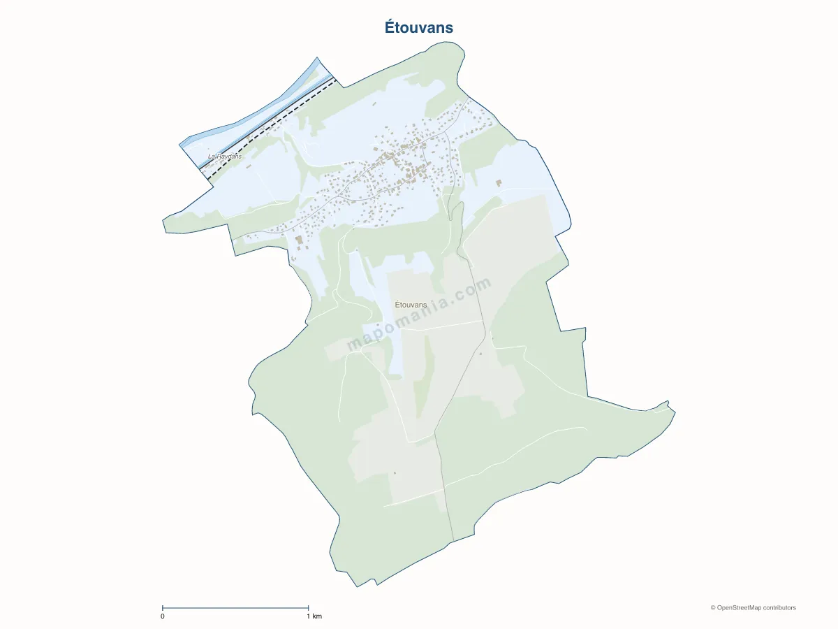 Carte de Étouvans à personnaliser
