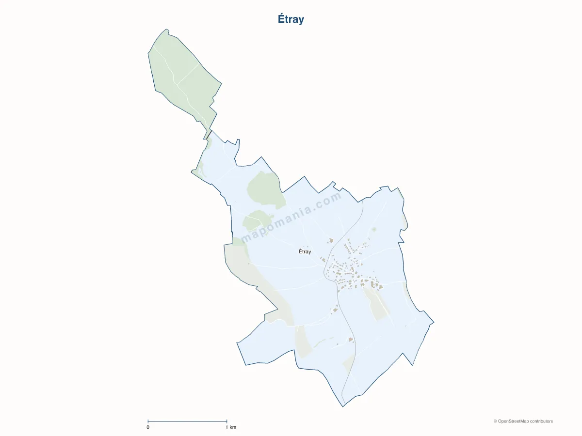 Carte de Étray à personnaliser