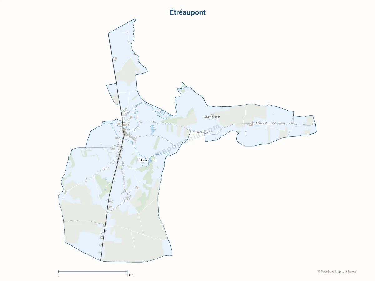 Carte de Étréaupont à personnaliser