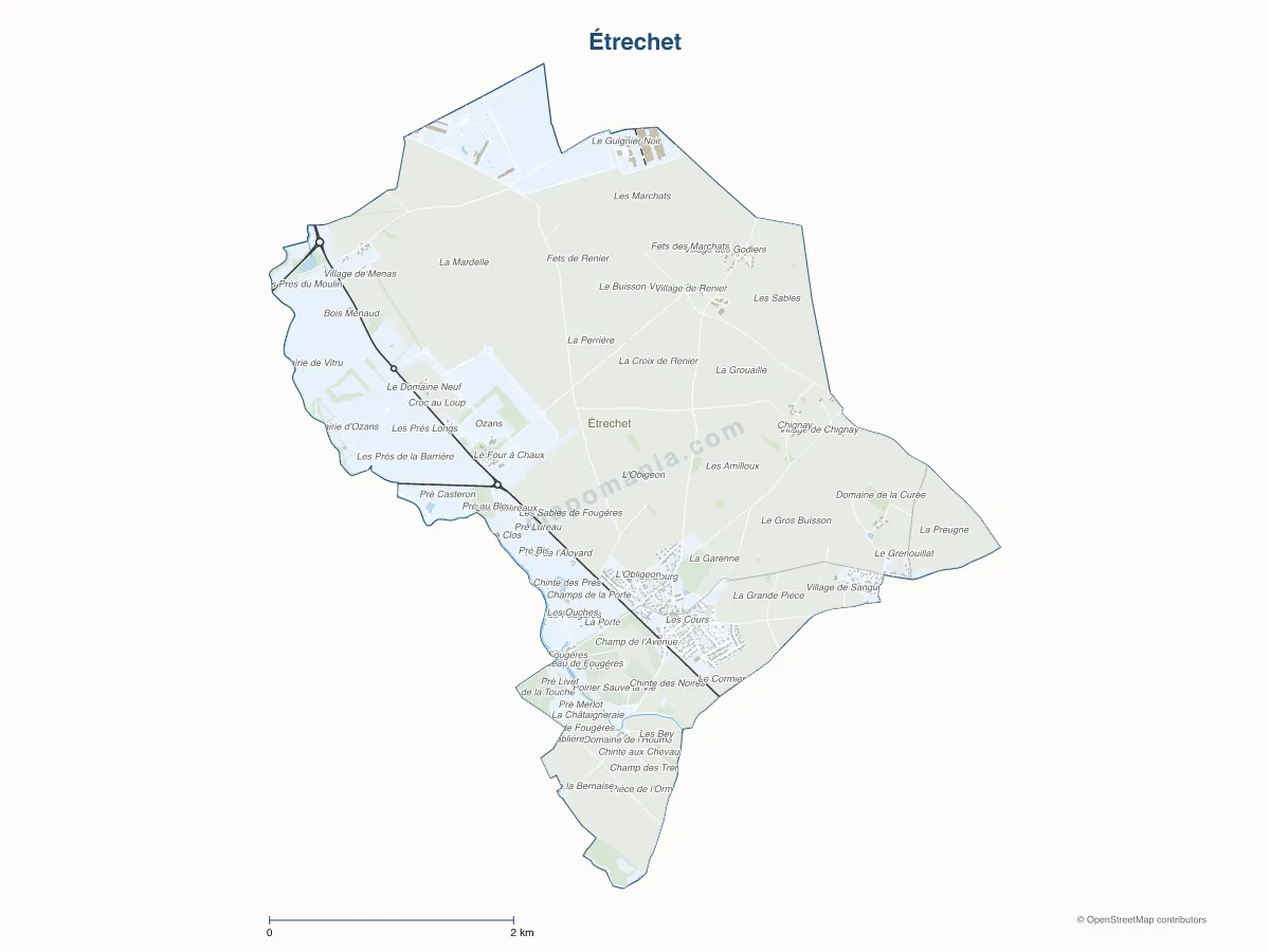 Carte de Étrechet à personnaliser
