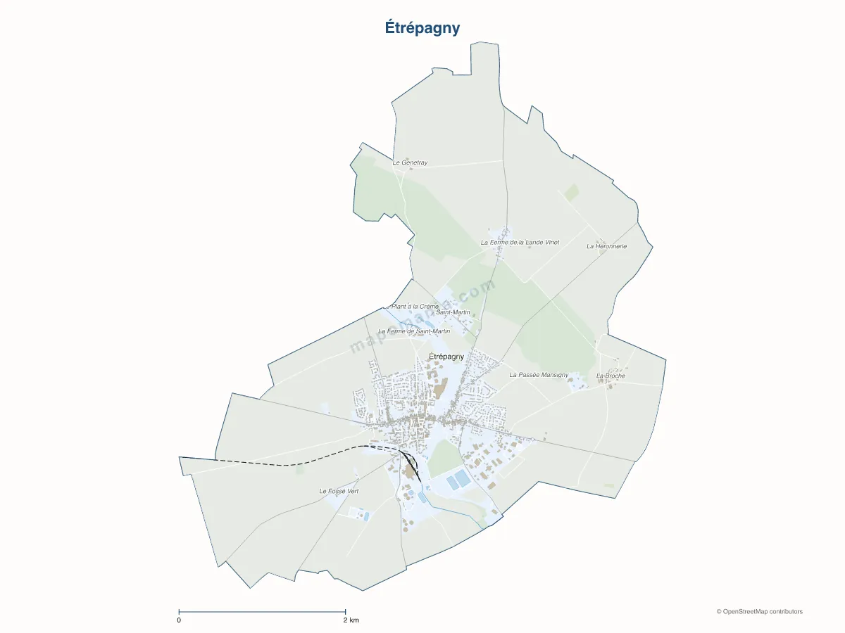 Carte de Étrépagny à personnaliser