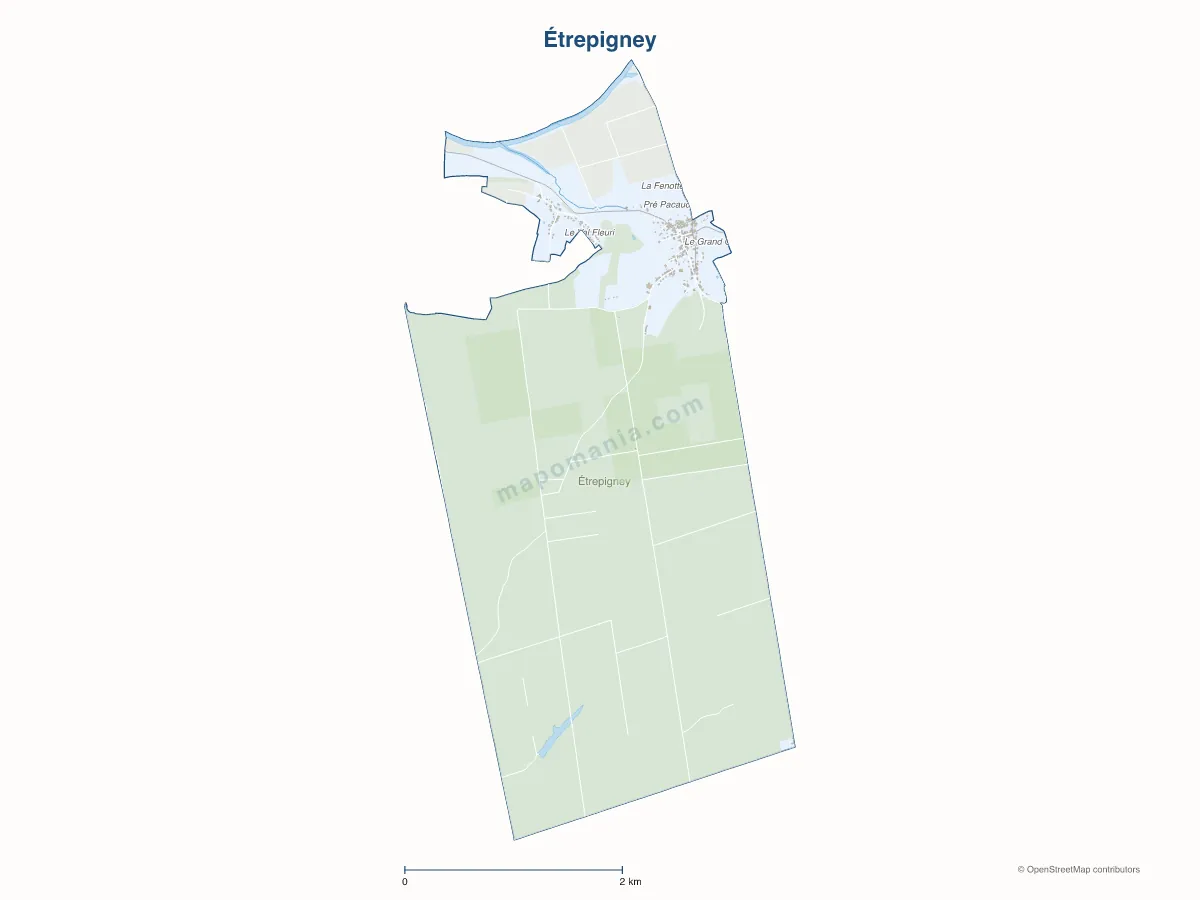 Carte de Étrepigney à personnaliser