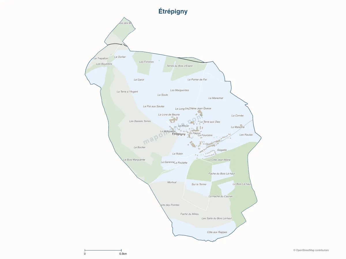 Carte de Étrépigny à personnaliser