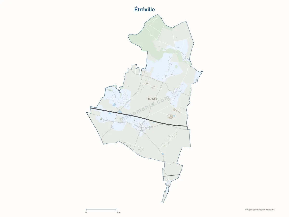 Carte de Étréville à personnaliser