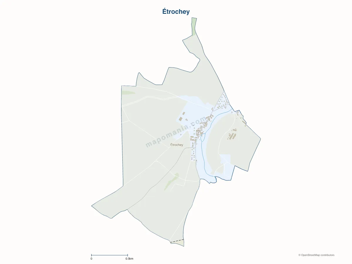 Carte de Étrochey à personnaliser