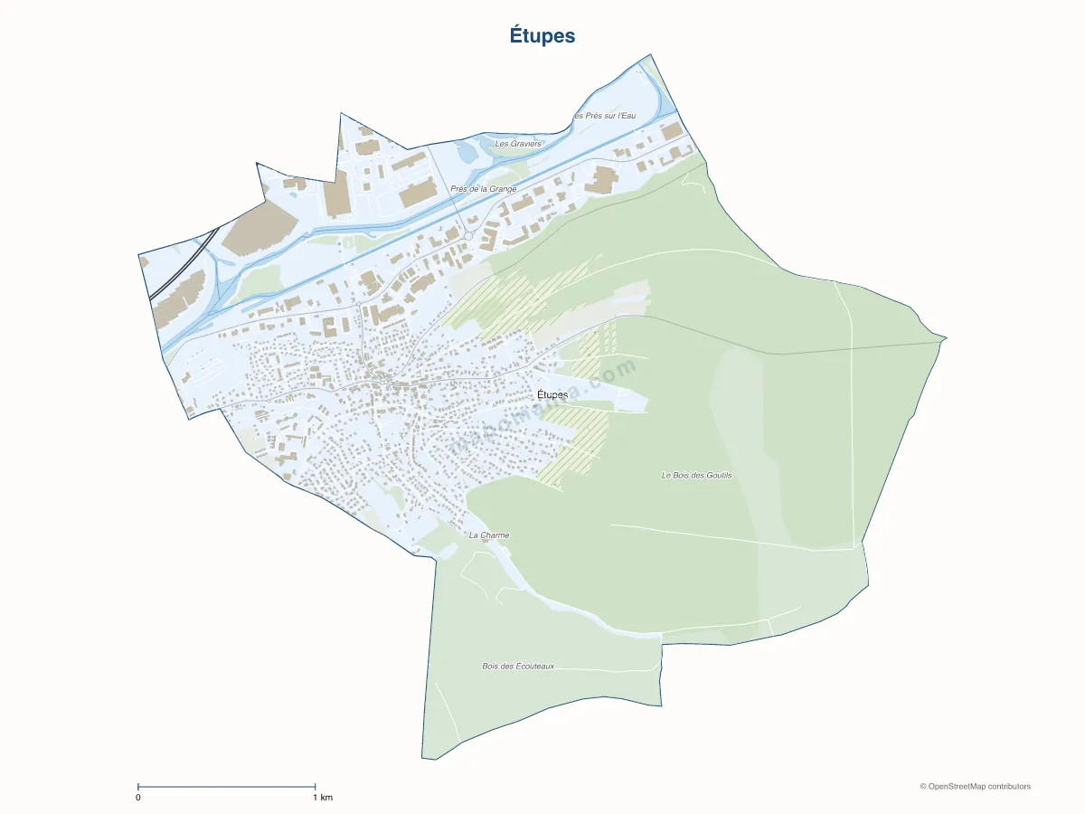 Carte de Étupes à personnaliser