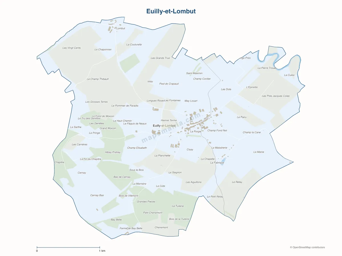 Carte de Euilly-et-Lombut à personnaliser