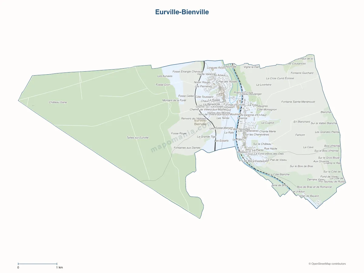 Carte de Eurville-Bienville à personnaliser