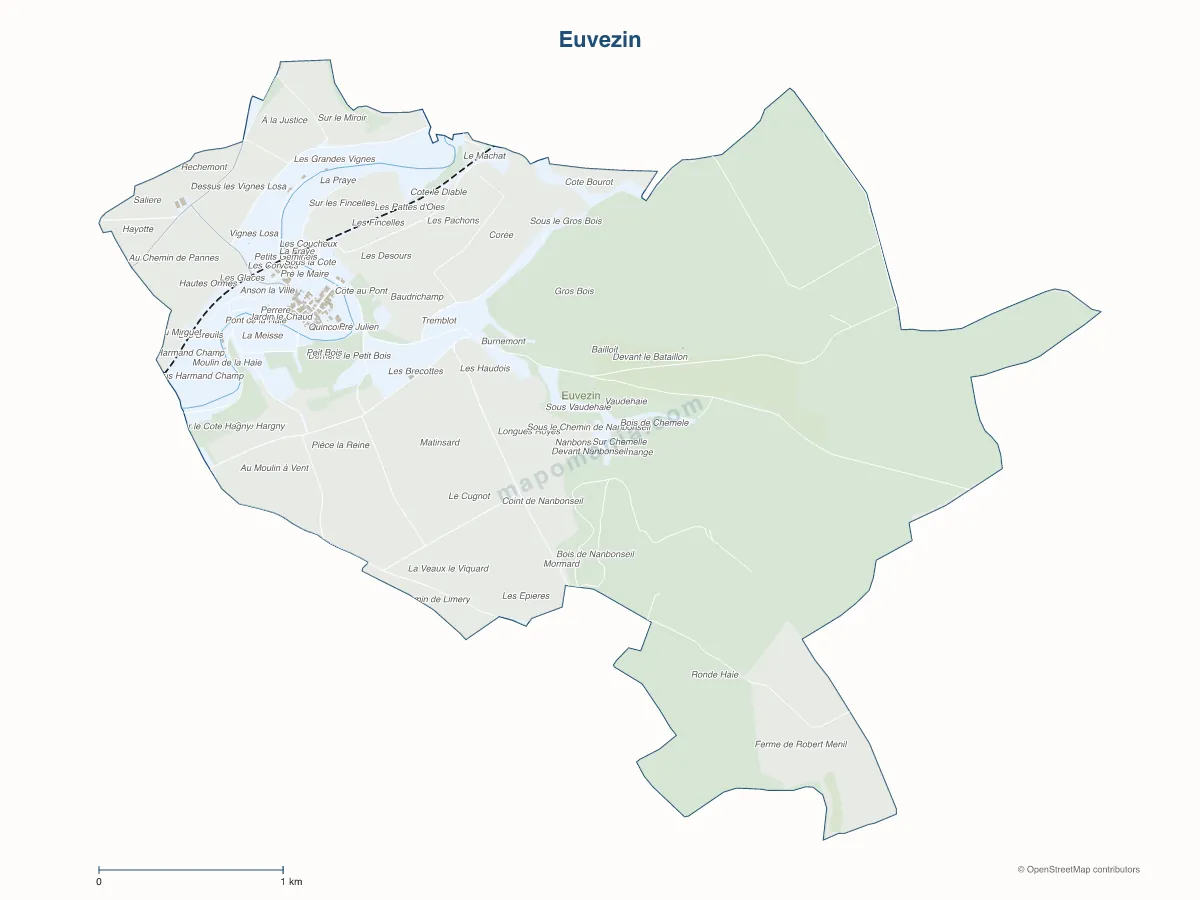 Carte de Euvezin à personnaliser