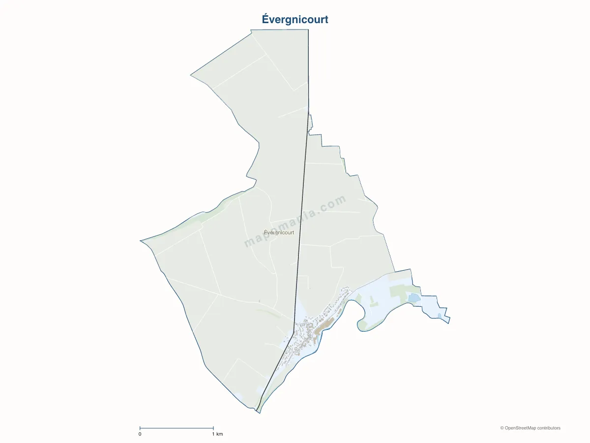 Carte de Évergnicourt à personnaliser