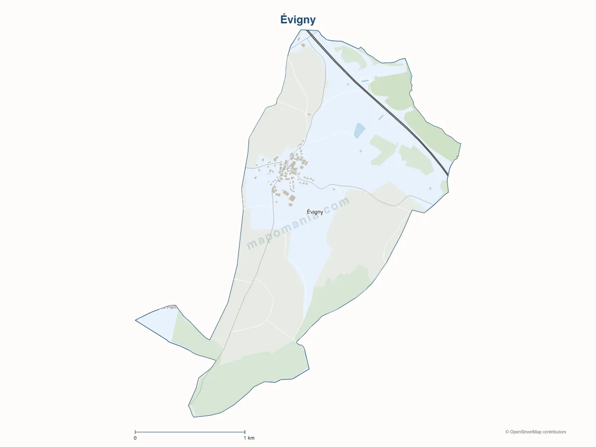 Carte de Évigny à personnaliser