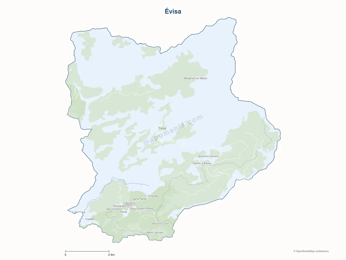 Carte de Évisa à personnaliser