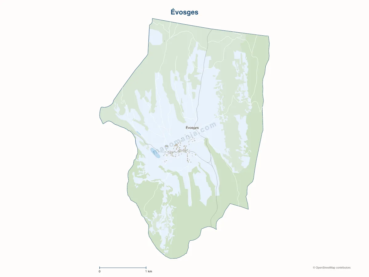 Carte de Évosges à personnaliser
