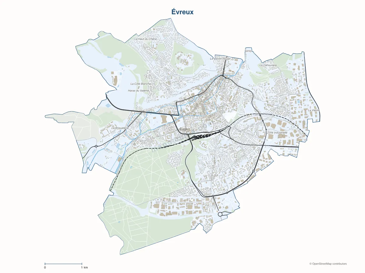 Carte de Évreux à personnaliser