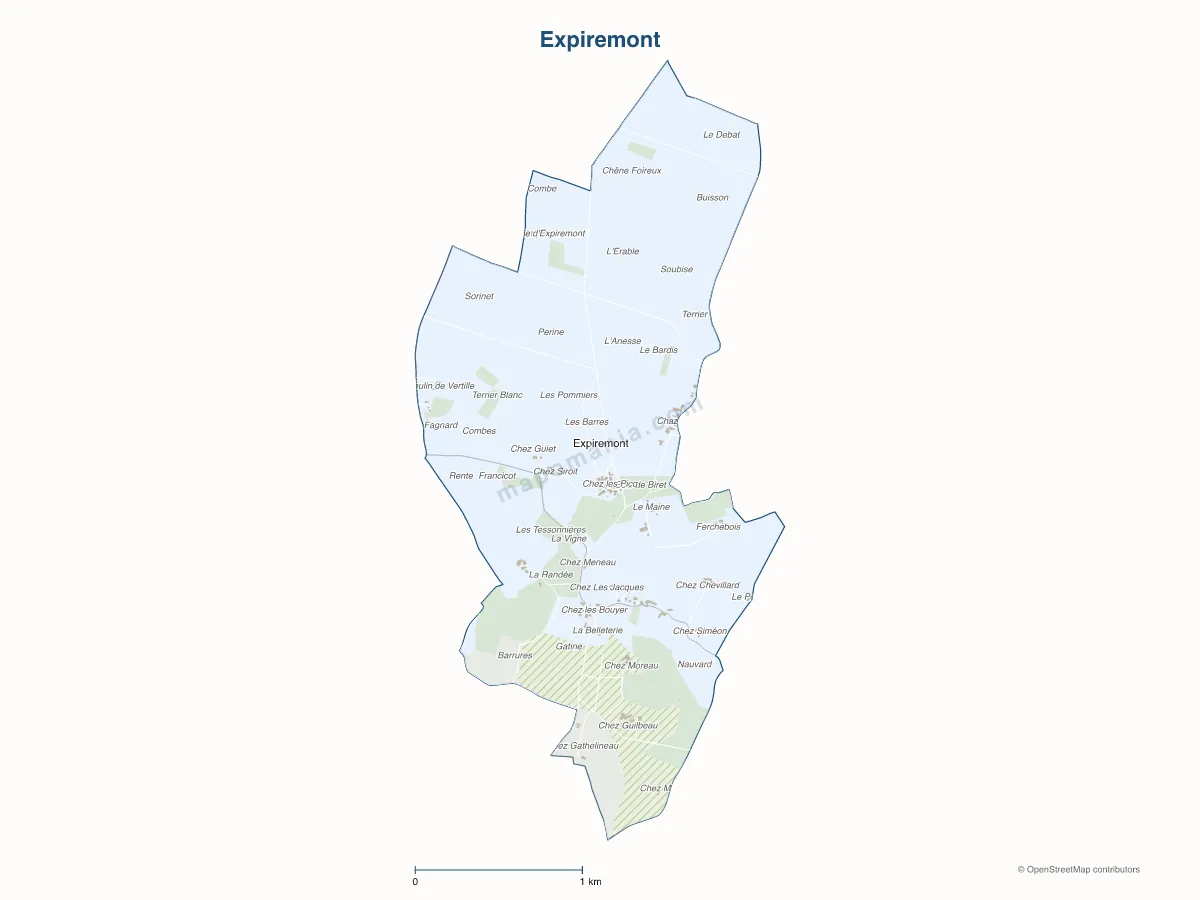 Carte de Expiremont à personnaliser