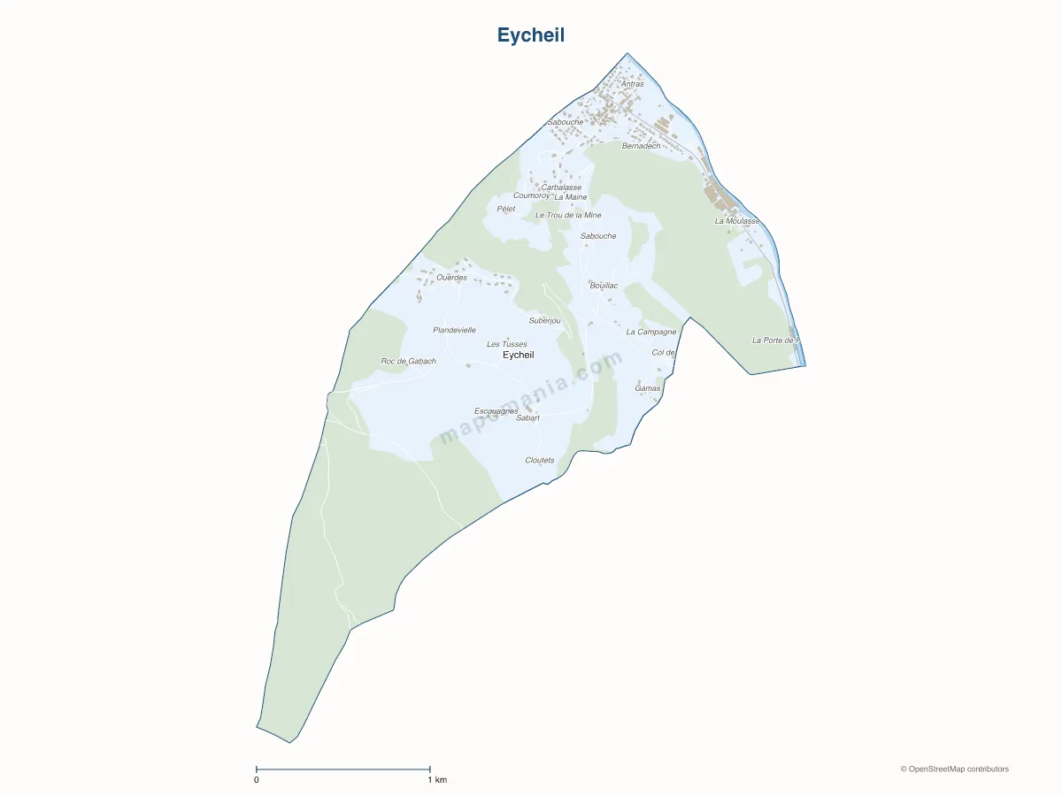 Carte de Eycheil à personnaliser