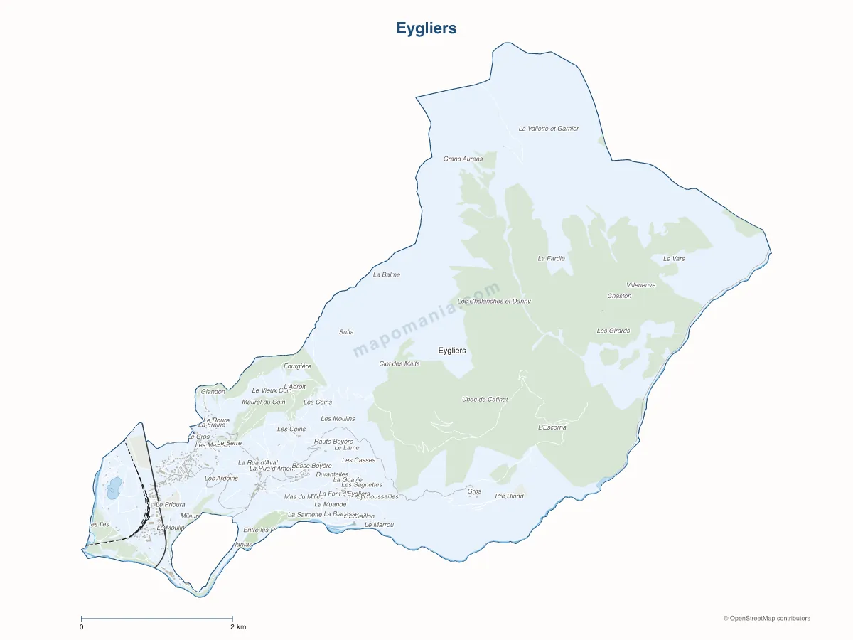 Carte de Eygliers à personnaliser