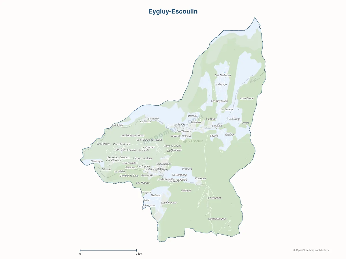 Carte de Eygluy-Escoulin à personnaliser