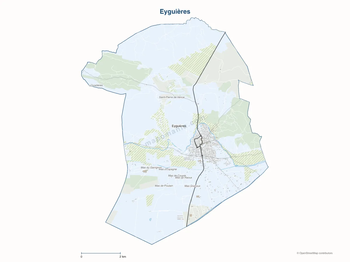 Carte de Eyguières à personnaliser