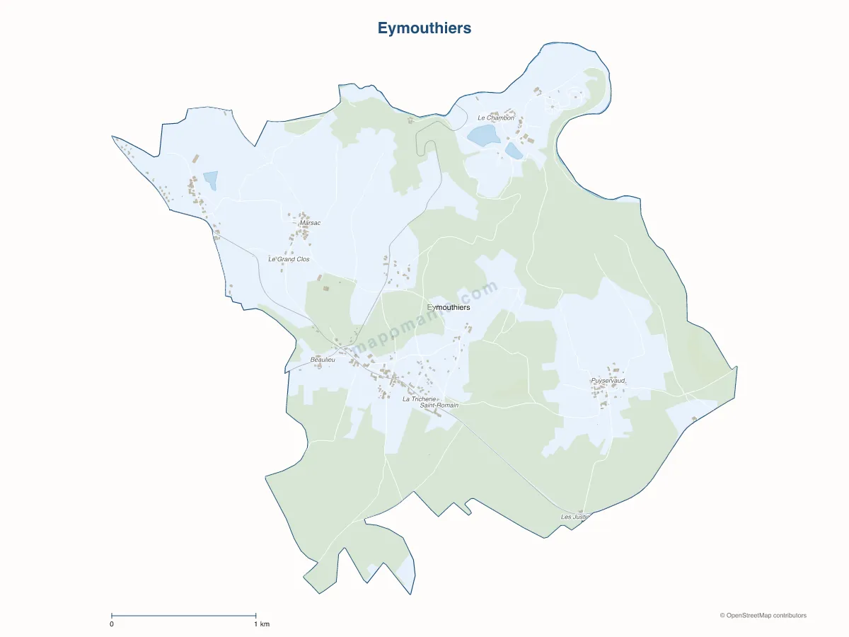 Carte de Eymouthiers à personnaliser