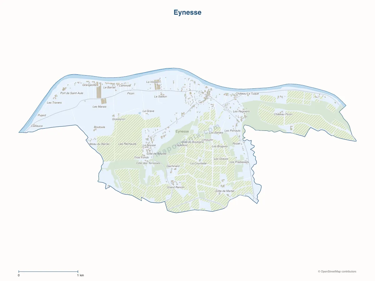 Carte de Eynesse à personnaliser