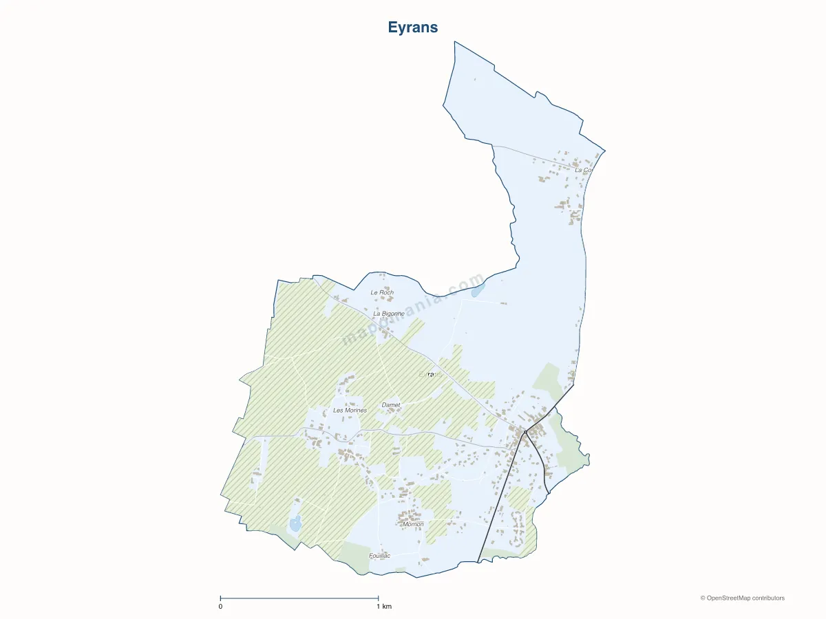 Carte de Eyrans à personnaliser
