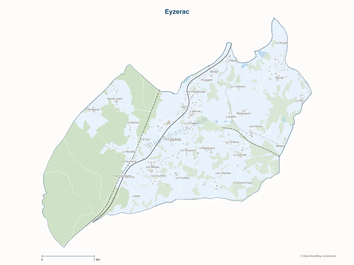 Carte de Eyzerac à personnaliser