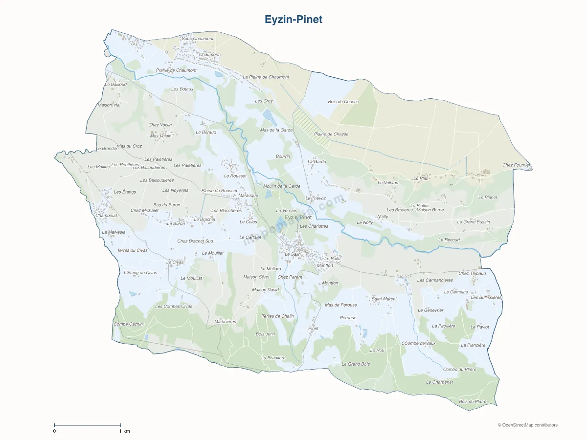 Carte de Eyzin-Pinet à personnaliser