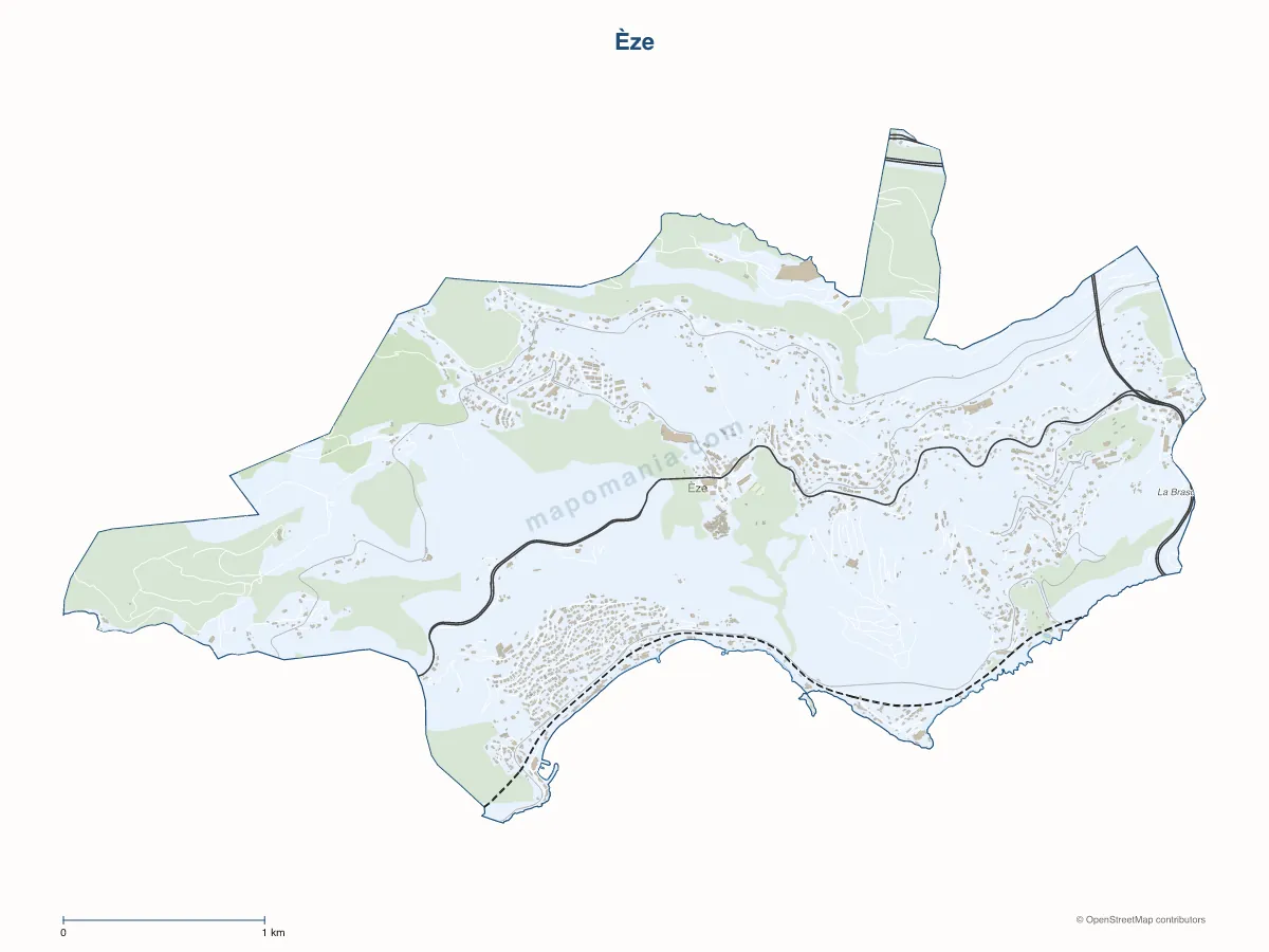 Carte de Èze à personnaliser