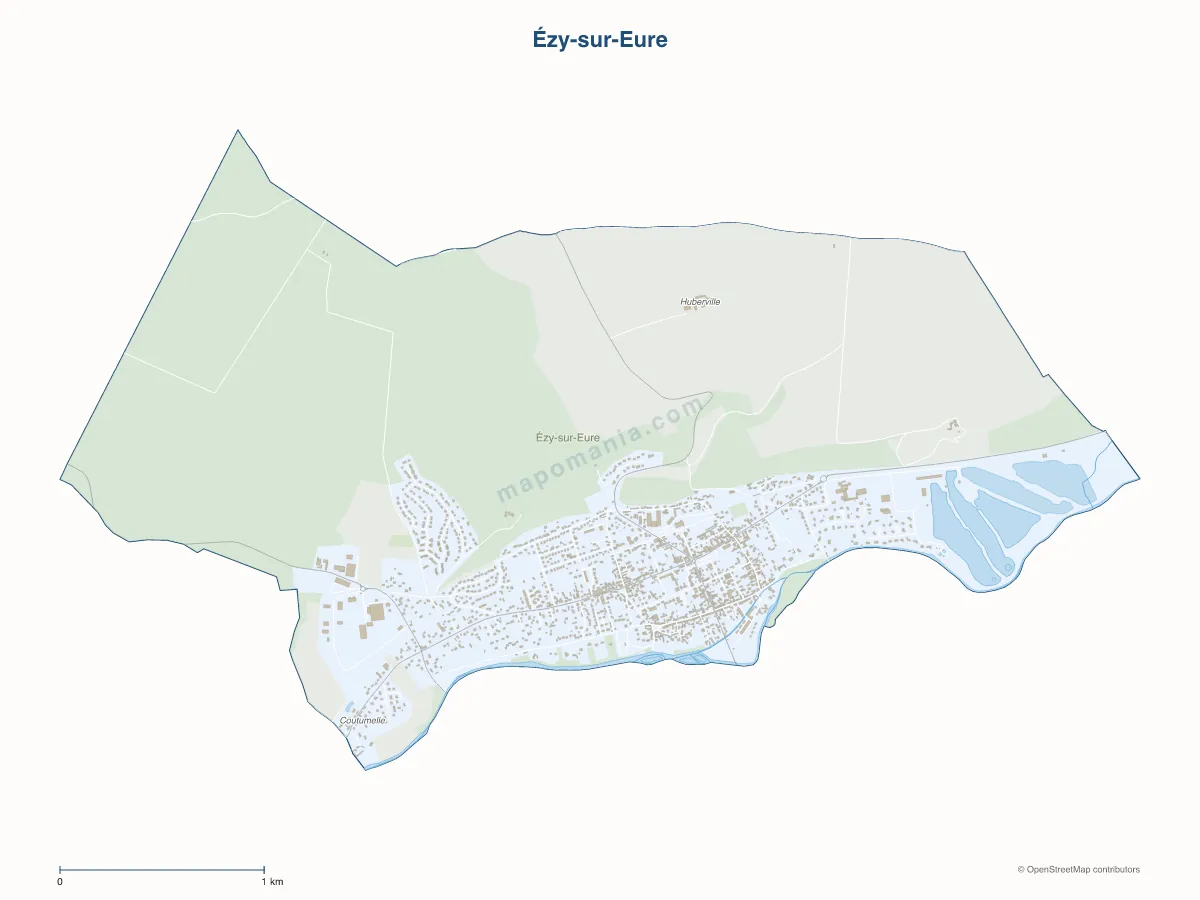 Carte de Ézy-sur-Eure à personnaliser