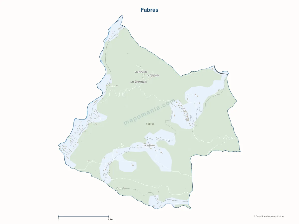 Carte de Fabras à personnaliser