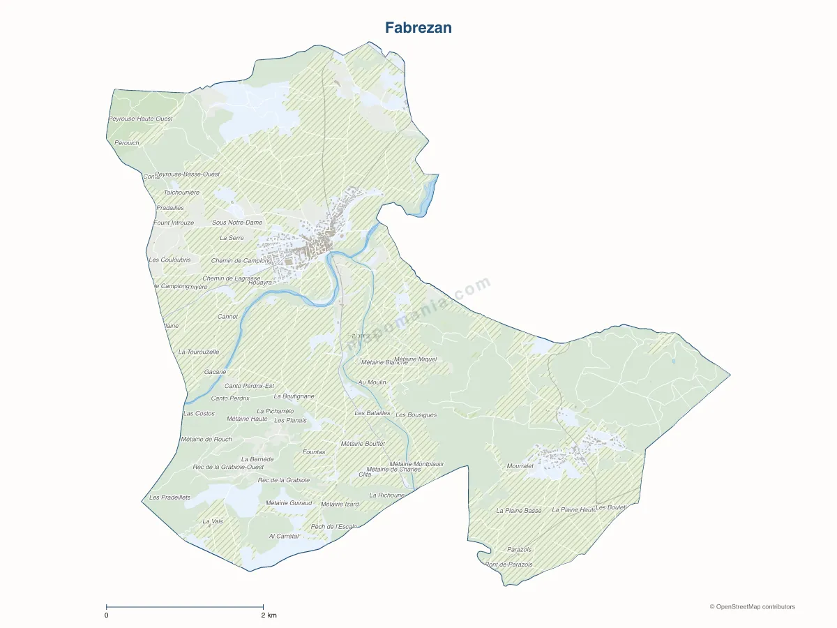 Carte de Fabrezan à personnaliser